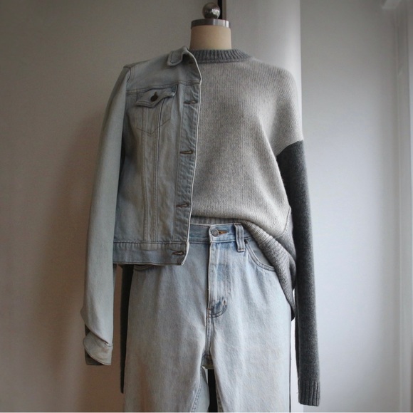 Lita by Ciara Cashmere Grey Block Knit Sweater - Picture 7 of 7